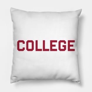 COLLEGE in red Pillow