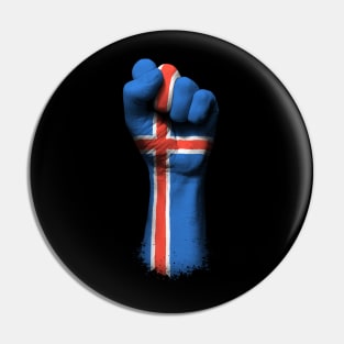 Flag of Iceland on a Raised Clenched Fist Pin