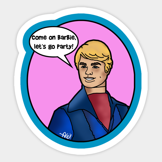 Come Barbie, Let's Go Party - Ken Doll - Sticker