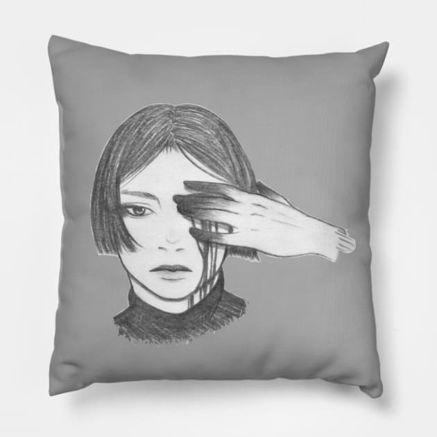 Reaching hand Pillow by Kuro