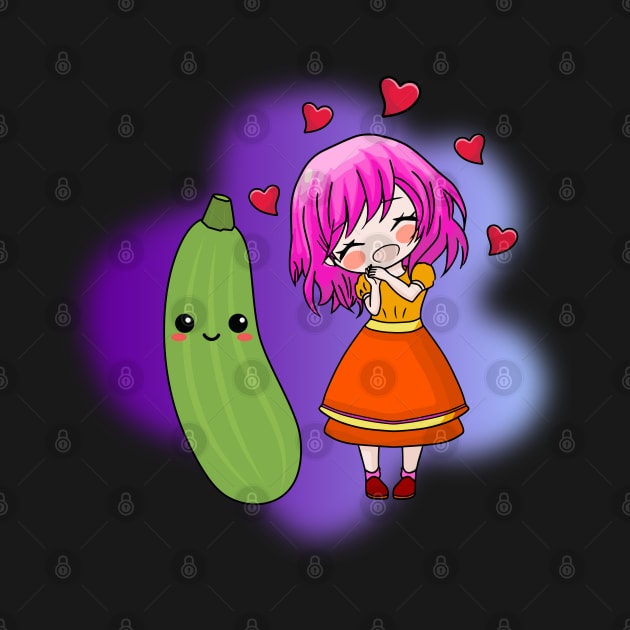 Just A Girl Who Loves Pickles Cute Kawaii Cucumber by AgataMaria