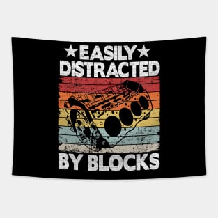 Easily Distracted By Blocks Funny Mechanic Tapestry