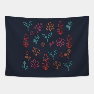 Floral Festive Pattern | Navy Tapestry