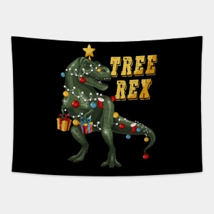 Dinosaur Tree Rex Pajamas Christmas Gift for Boys Tapestry