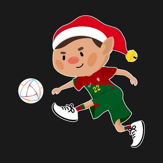 Portugal football Christmas elf. Football World Cup soccer T-Shirt by abtchlr