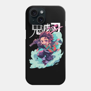 Tanjiro fire breathing sword fight Phone Case