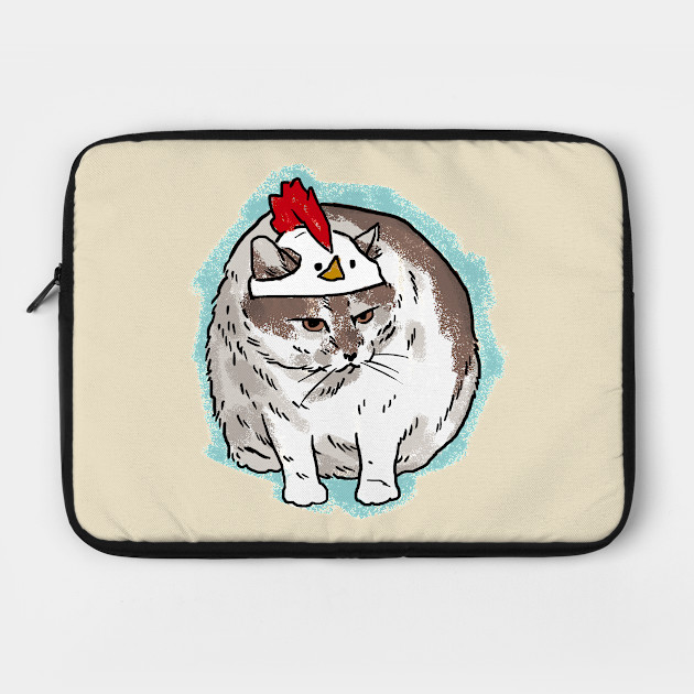 Cat With A Chicken Hat Cat With Hat Laptop Case Teepublic