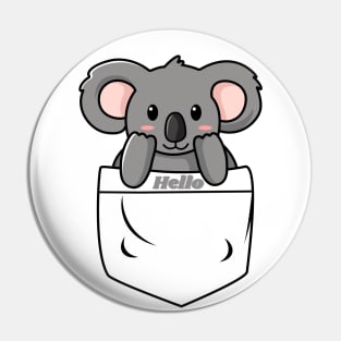 Cute koala popping out of the pocket Pin