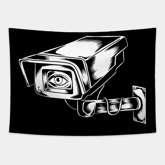 Security Camera Tattoo Tapestry by Kranx Design