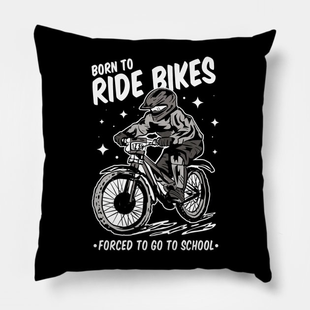 Mountain bike riding Pillow by Picasso_design1995