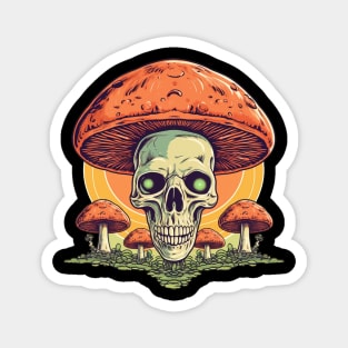 Whimsical Wonders Psychedelic Mushroom Skull Magnet