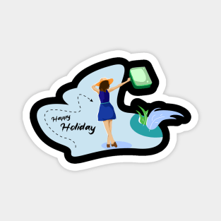 happy holiday flat design Magnet