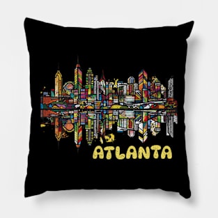 Atlanta Georgia City Skyline PopArt Travel Wanderlust Pillow