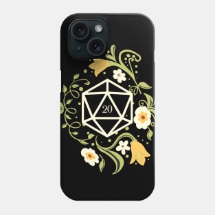 Polyhedral D20 Dice Plant and Flowers Phone Case