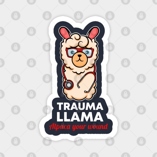 Alpaca Wound Llama Nurse Medicine Doctor gift idea present Magnet by MARESDesign