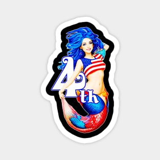Independence day 4th of july mermaid celebrate Magnet