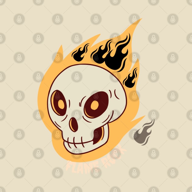 flame rock skull by BeeFlash