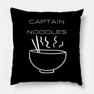 Captain Noodles Typography White Design Pillow