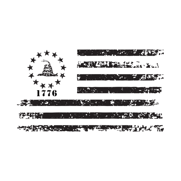 Don't Tread on Me 1776  (Black Design) by i4ni Studio