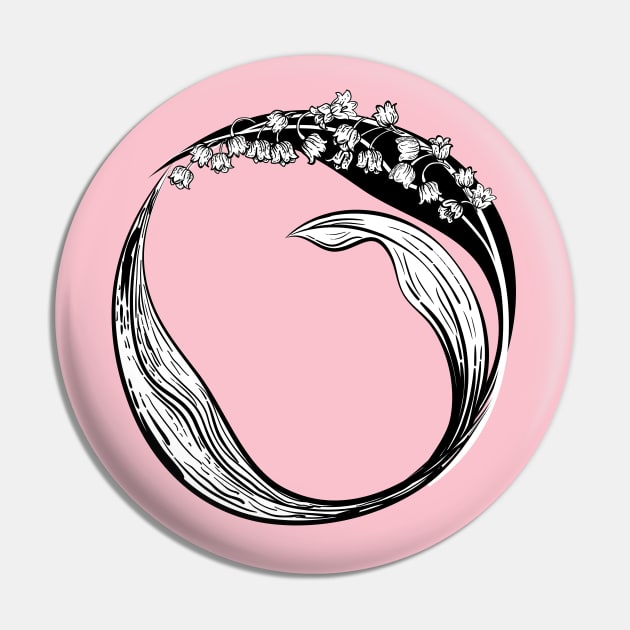 Lily Of The Valley Infinity Circle Pin by SWON Design