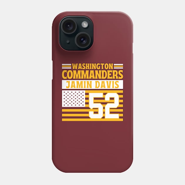 Washington Commanders Davis 52 American Flag Football Phone Case by Astronaut.co