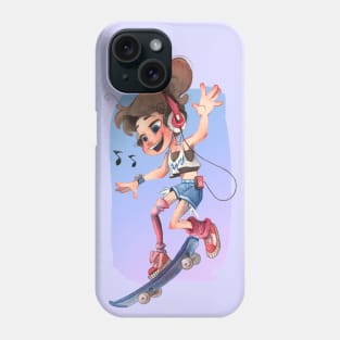 LITTLE SKATER GIRL B Phone Case