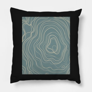 Blue Abstract Topography  Aesthetic  Pattern Pillow