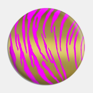 Gold Tiger Stripes Pink Pin