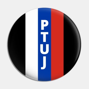 Ptuj City in Slovenian Flag Colors Vertical Pin