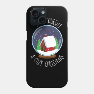 Cozy Cabin Christmas Snowglobe Design Phone Case