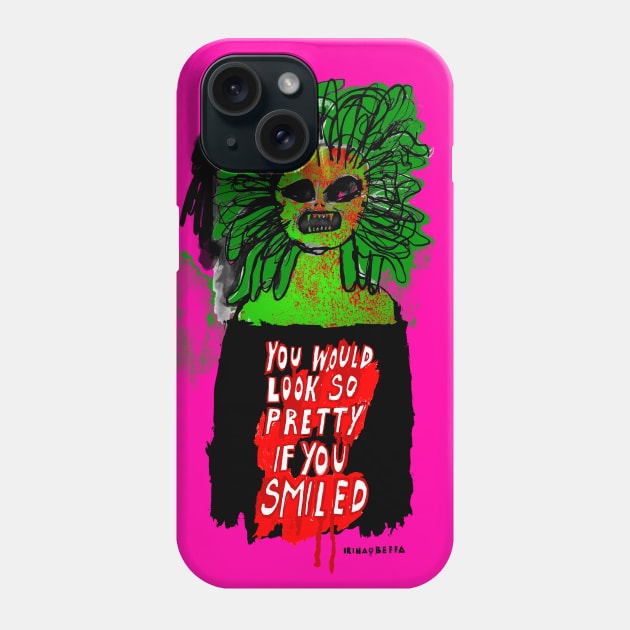 Smile Medusa Smile COLOR Phone Case by Irina's Family Art Circle 