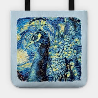 Peafowl Van Gogh Style Tote