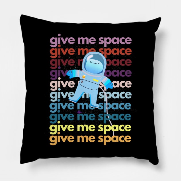 Give Me Space Cute Cartoony Astronaut Pillow by mareescatharsis