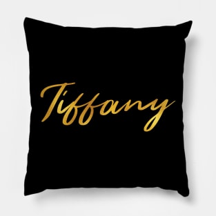 Tiffany Name Hand Lettering in Faux Gold Letters Pillow