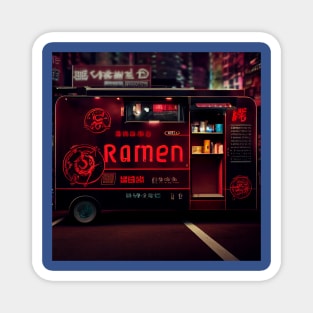 Cyberpunk Tokyo Ramen Food Truck Magnet