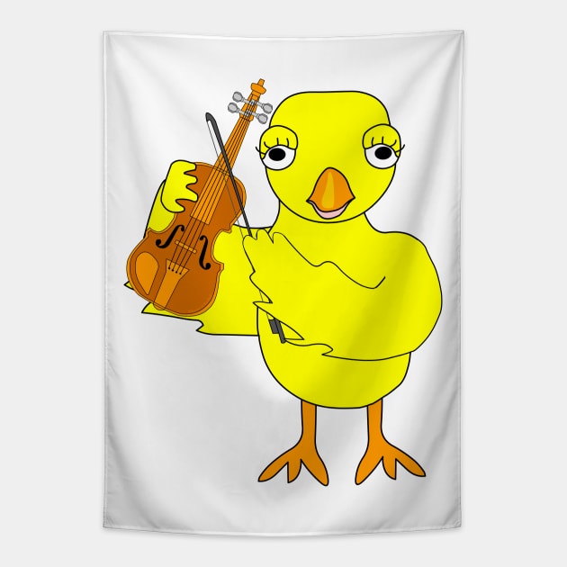 Violin Chick Tapestry by Barthol Graphics