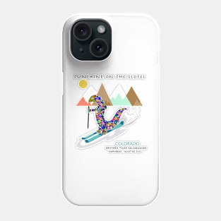 Sunshine on the slopes, Colorado, Skiing, Salamander Phone Case