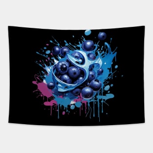 Juicy Blueberry Fruit Summer Splash Tapestry