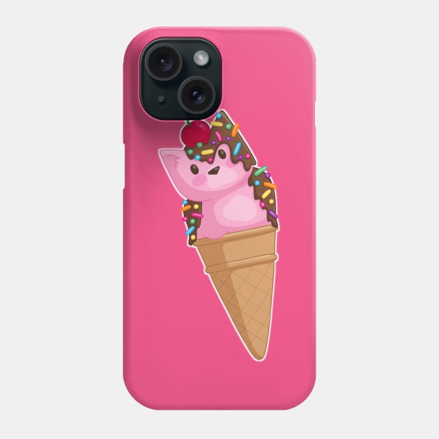 Ice Cream Cat Phone Case by Doodlecats 