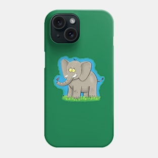 Cute, happy elephant cartoon Phone Case