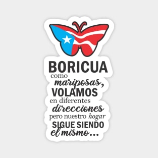 Boricua Flag Familia Butterfly Puerto Rico Spanish Magnet