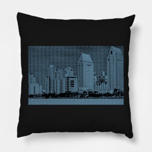 San Diego In Deep Blue Pillow