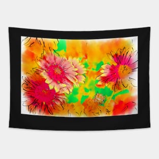 Fall Flowers In Soft Abstract Tapestry