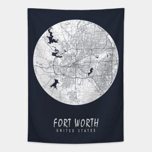 Fort Worth, USA City Map - Full Moon Tapestry