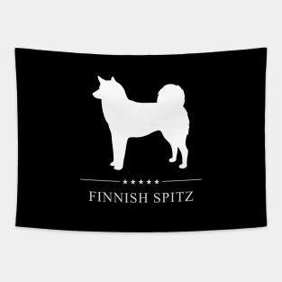 Finnish Spitz Dog White Silhouette Tapestry