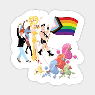 Gay Pride Poodles Magnet