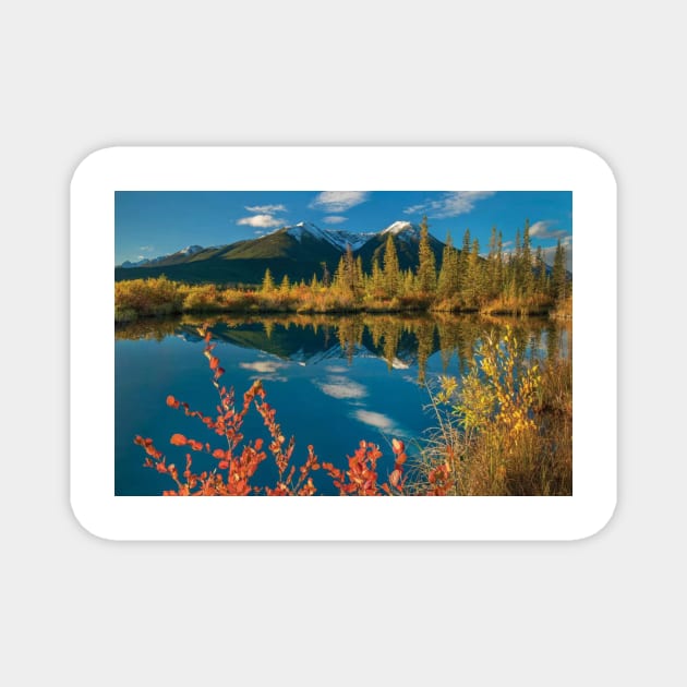 Peaks Sundance Range Vermilion Lakes Banff National Park Magnet by AinisticGina