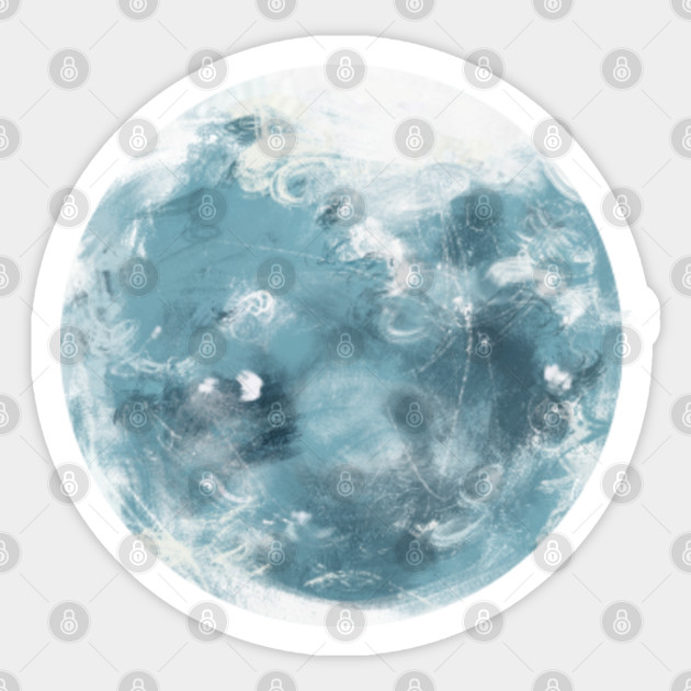 Big Moon Watercolor Painting Big Moon Sticker Teepublic