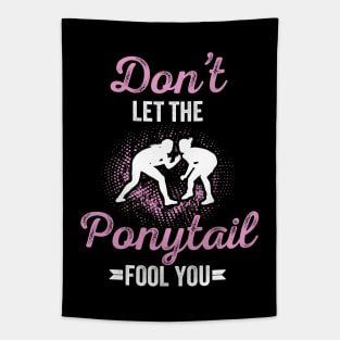 funny wrestling girl Tapestry