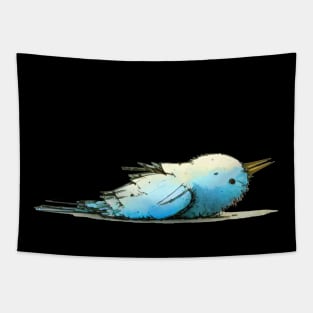 The Blue Bird Social Media is Dead to Me, No. 5: on a Dark Background Tapestry